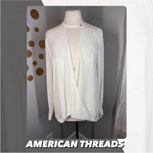 EUC American Threads Cross Over Front Blouse